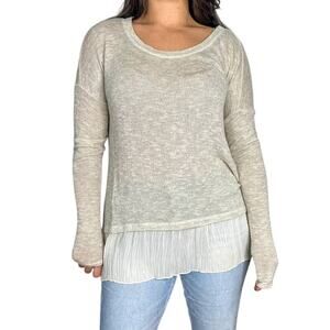 Abercrombie & Fitch Cream & Gold Threaded Sweater